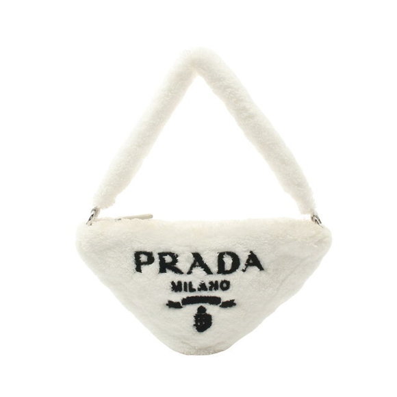 Prada Terry Triangle Handbag White Black - Picture 1 of 7